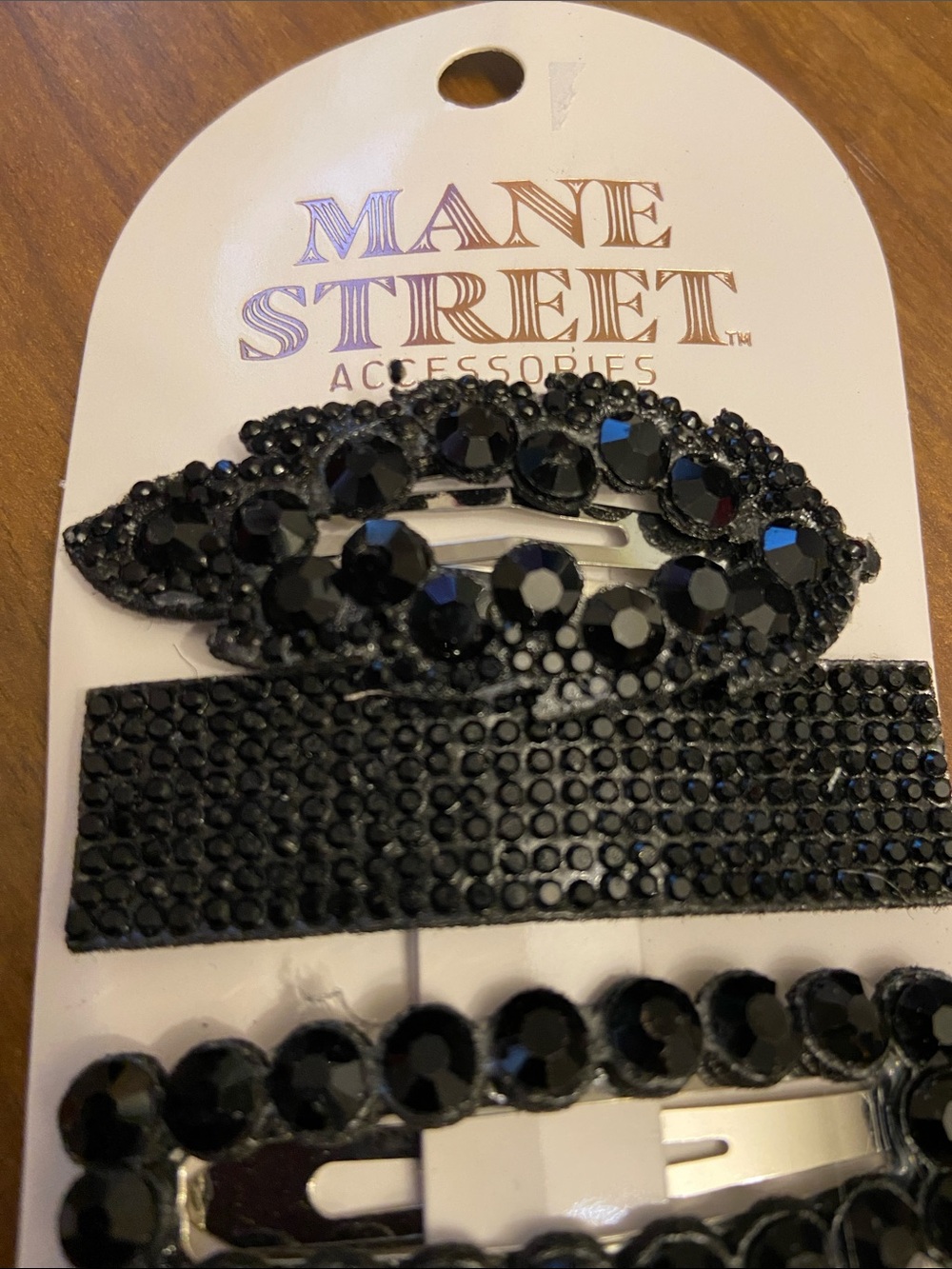 Black Marcasite Like Feminine Lot of 4 Rhinestones Hair Clip Accessories. - Picture 2 of 4